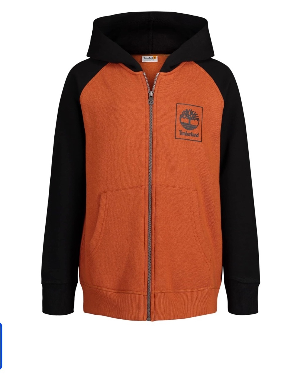 Timberland Kids Orange and Black Full-Zip Hoodie - Picture 4 of 12